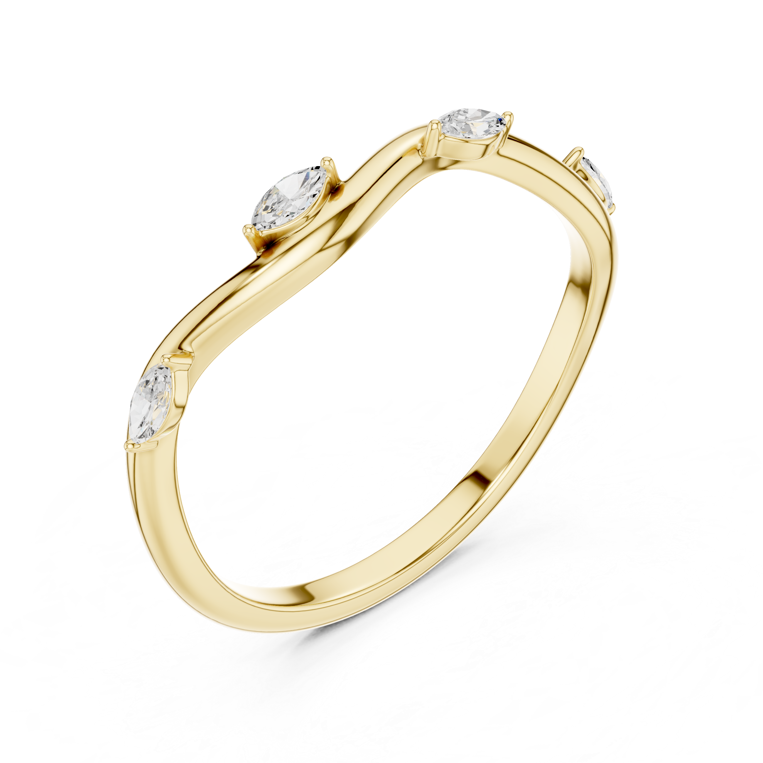 Marquise Diamond Twist Wedding Ring