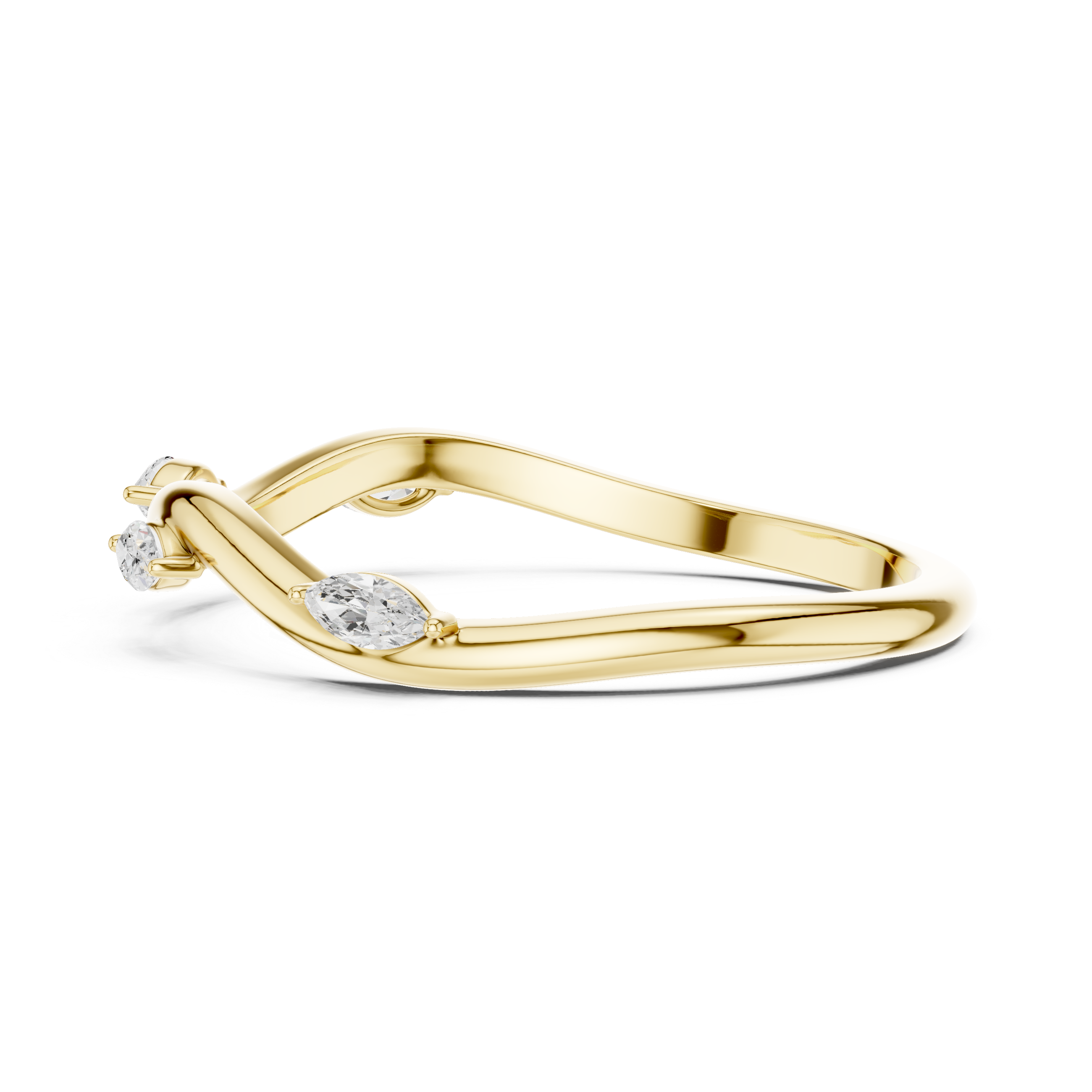 Marquise Diamond Twist Wedding Ring