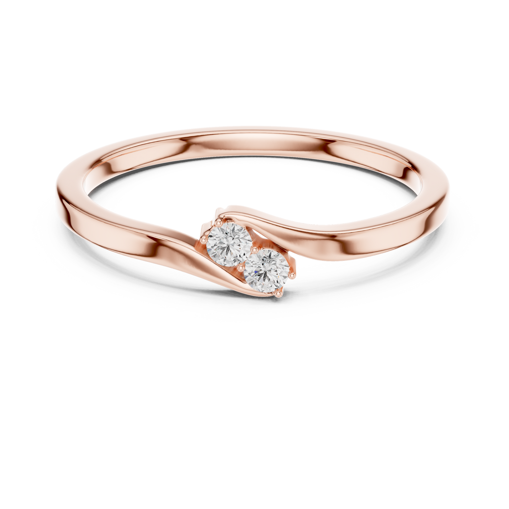 Two Stone Diamond Bypass Ring