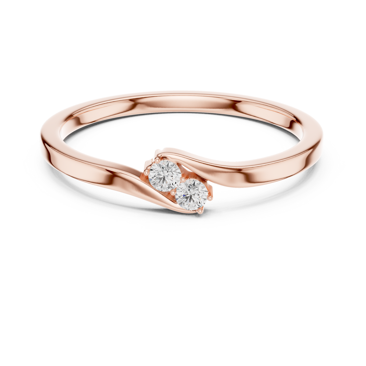 Two Stone Diamond Bypass Ring – view 5 of 12, lab grown diamond ring | Jewelix Atelier