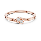 Two Stone Diamond Bypass Ring