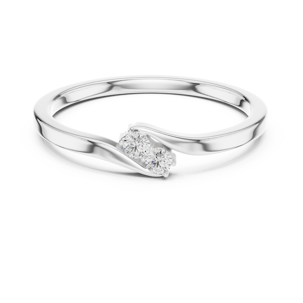 Two Stone Diamond Bypass Ring