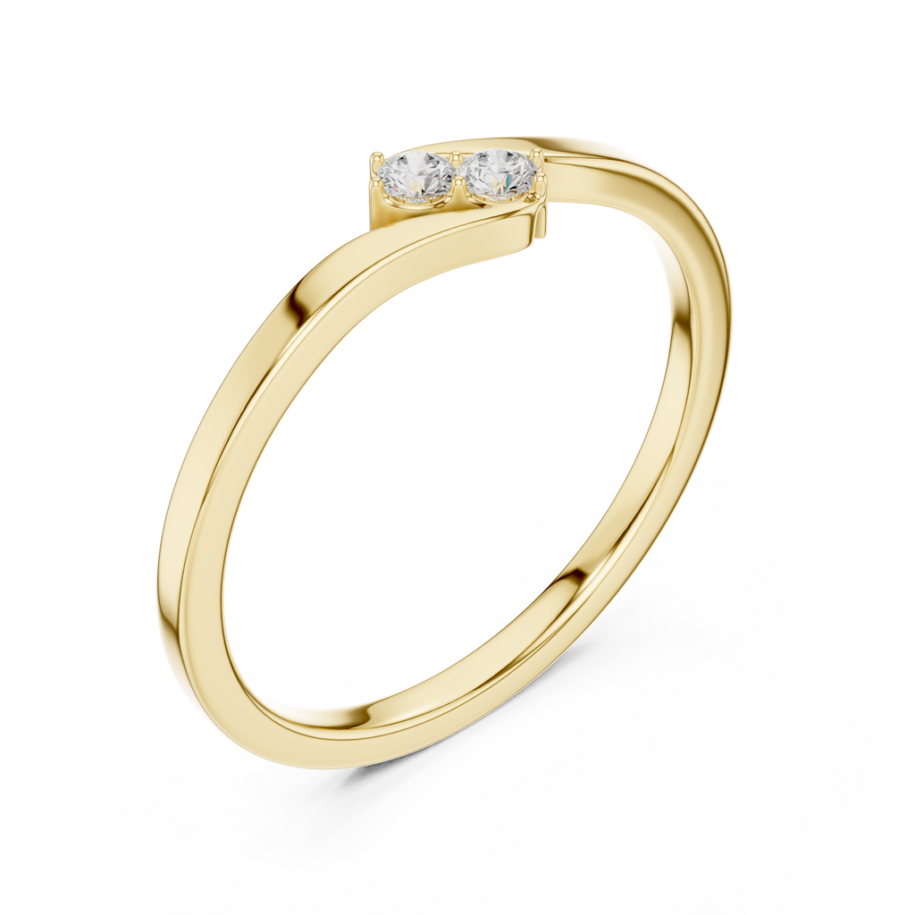 Two Stone Diamond Bypass Ring