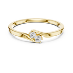 Two Stone Diamond Bypass Ring