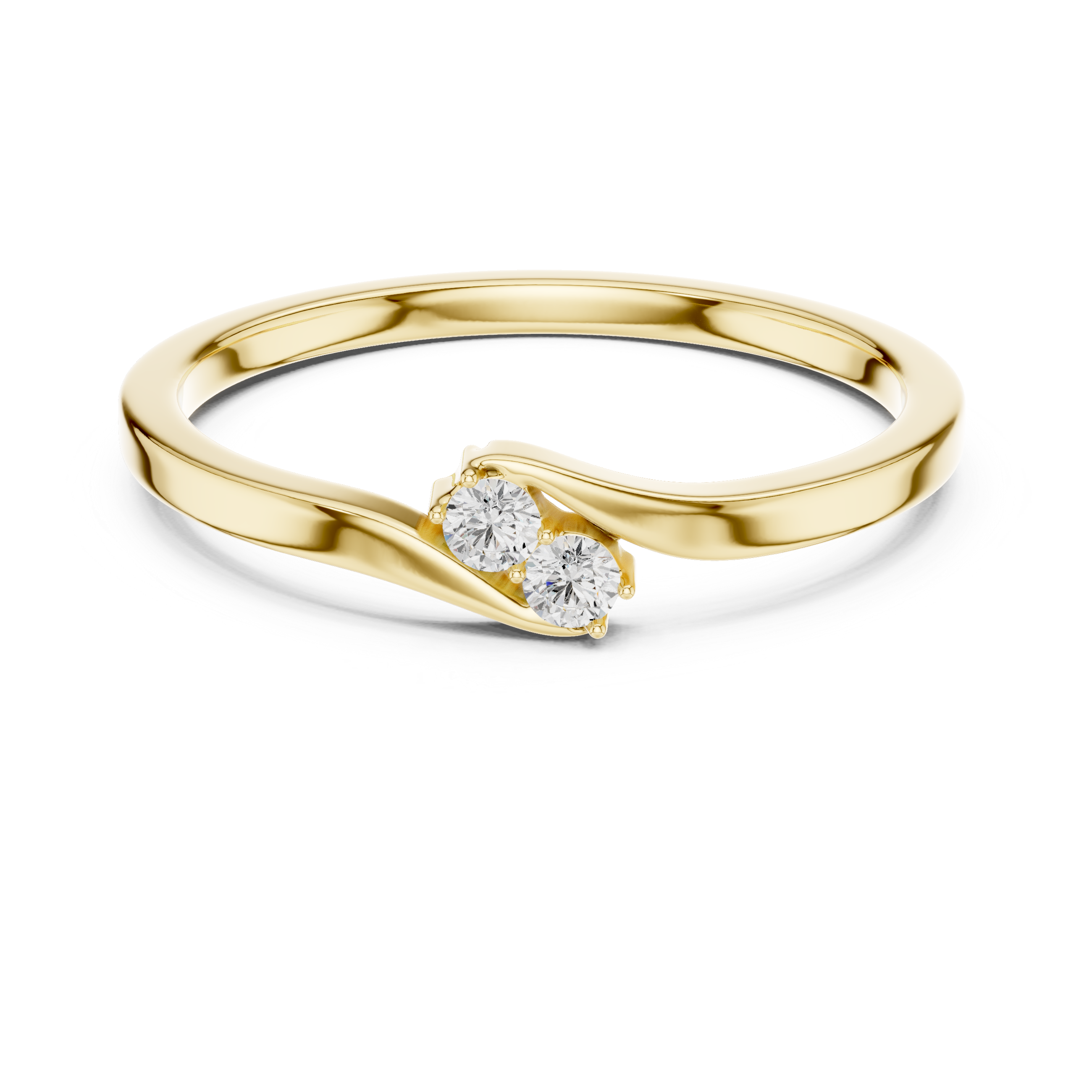 Two Stone Diamond Bypass Ring