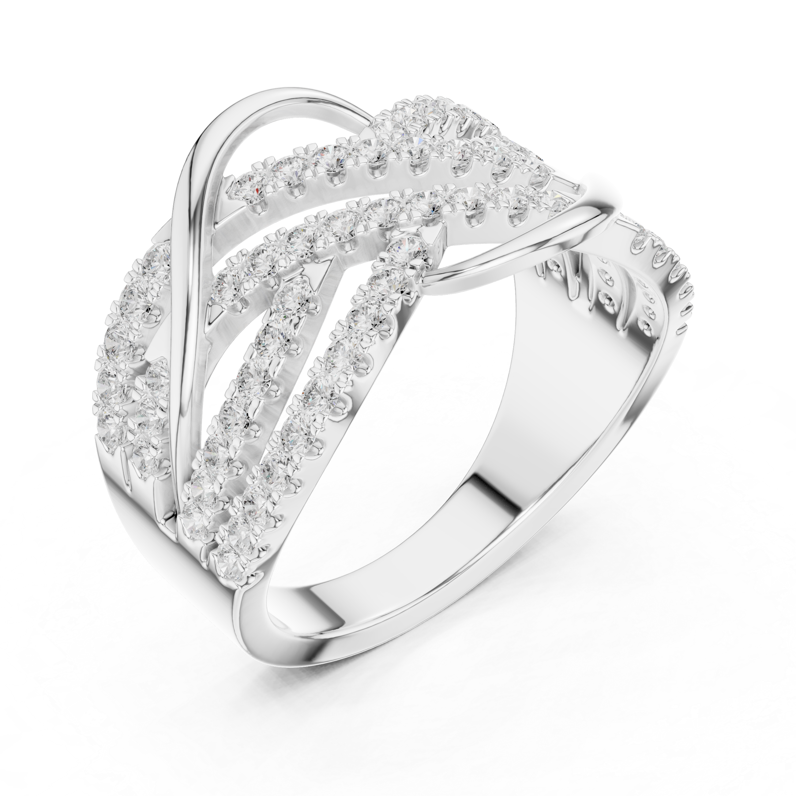 Diamond Infinity Crossover Statement Ring