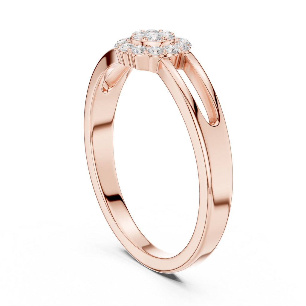 Round Diamond Cluster Engagement Ring