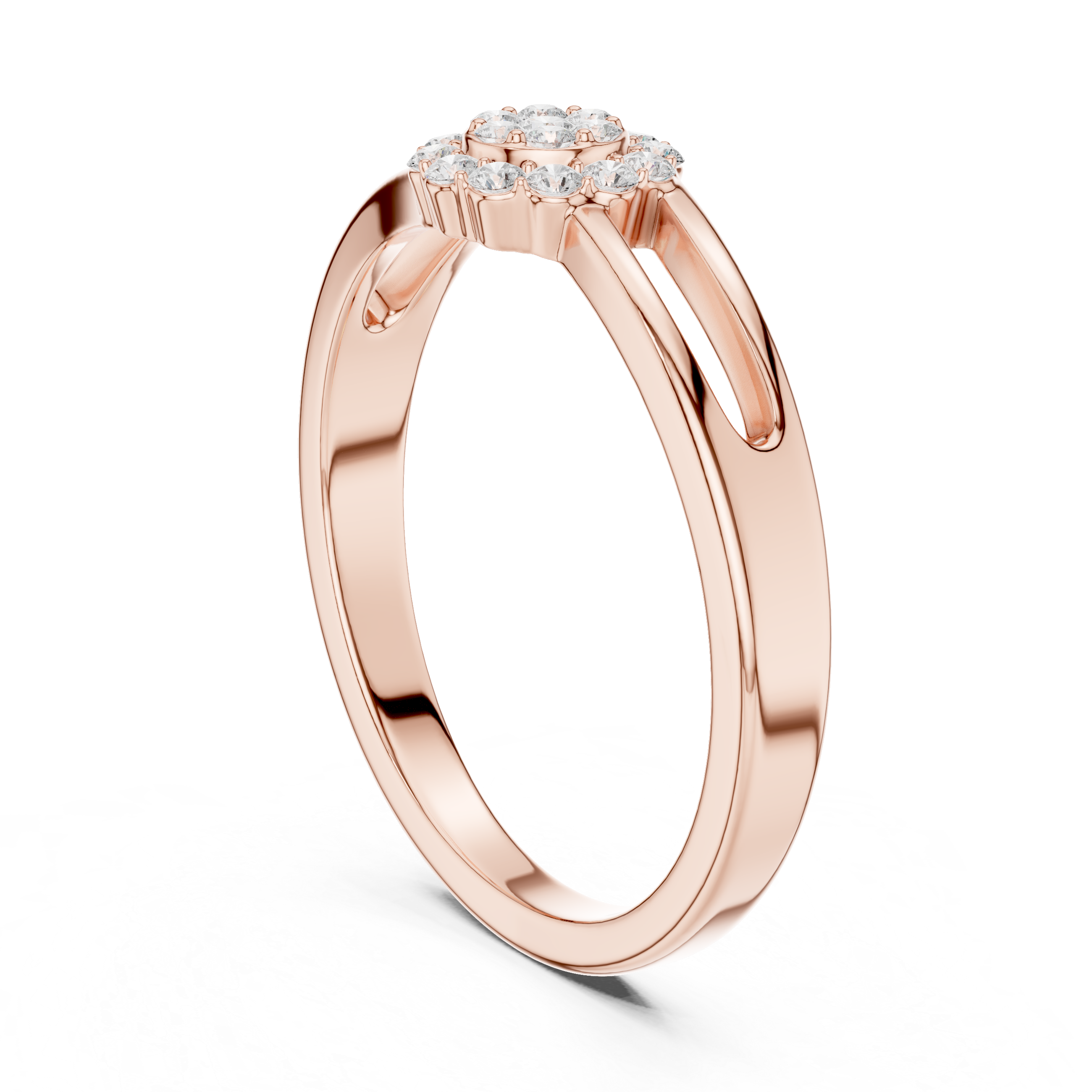 Round Diamond Cluster Engagement Ring