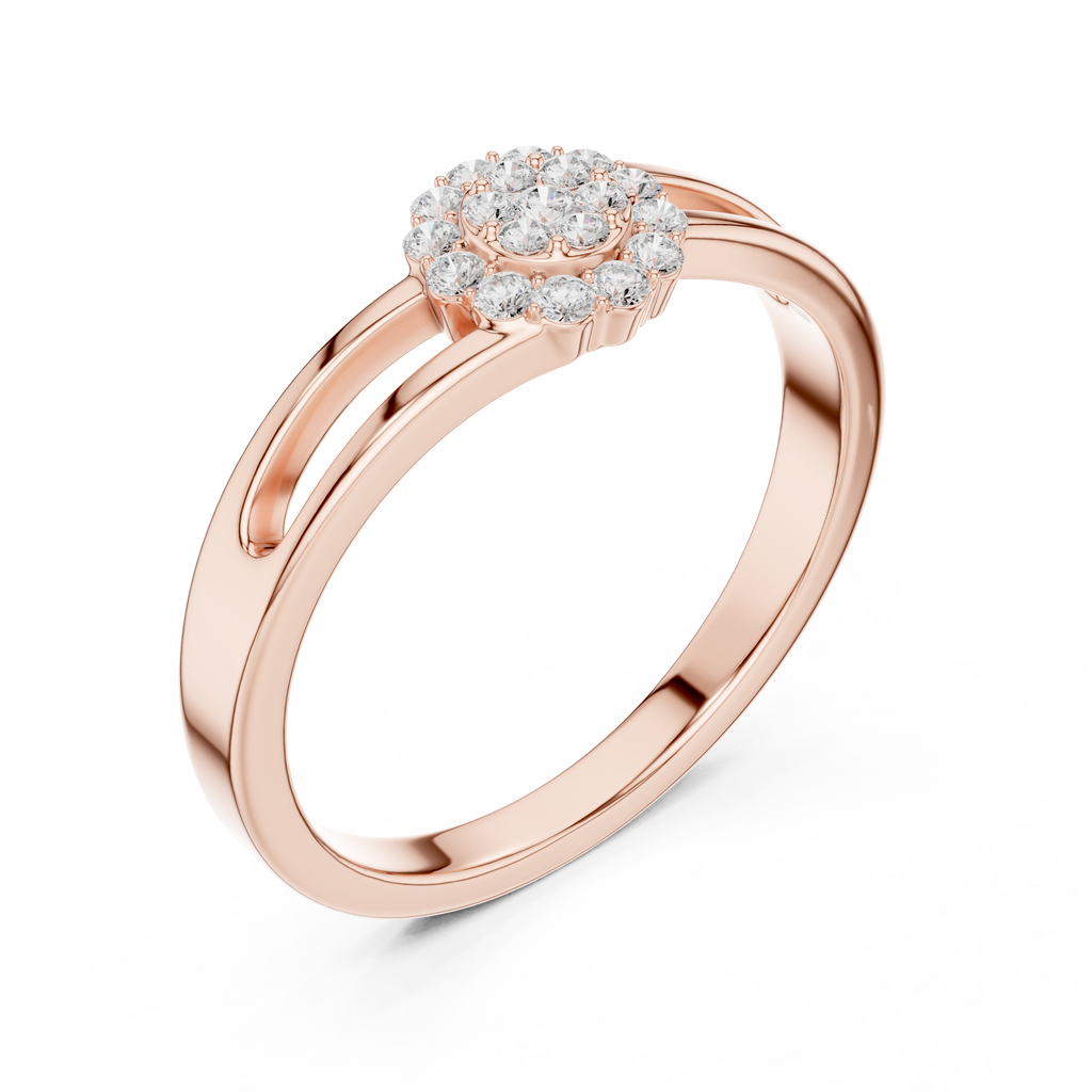 Round Diamond Cluster Engagement Ring