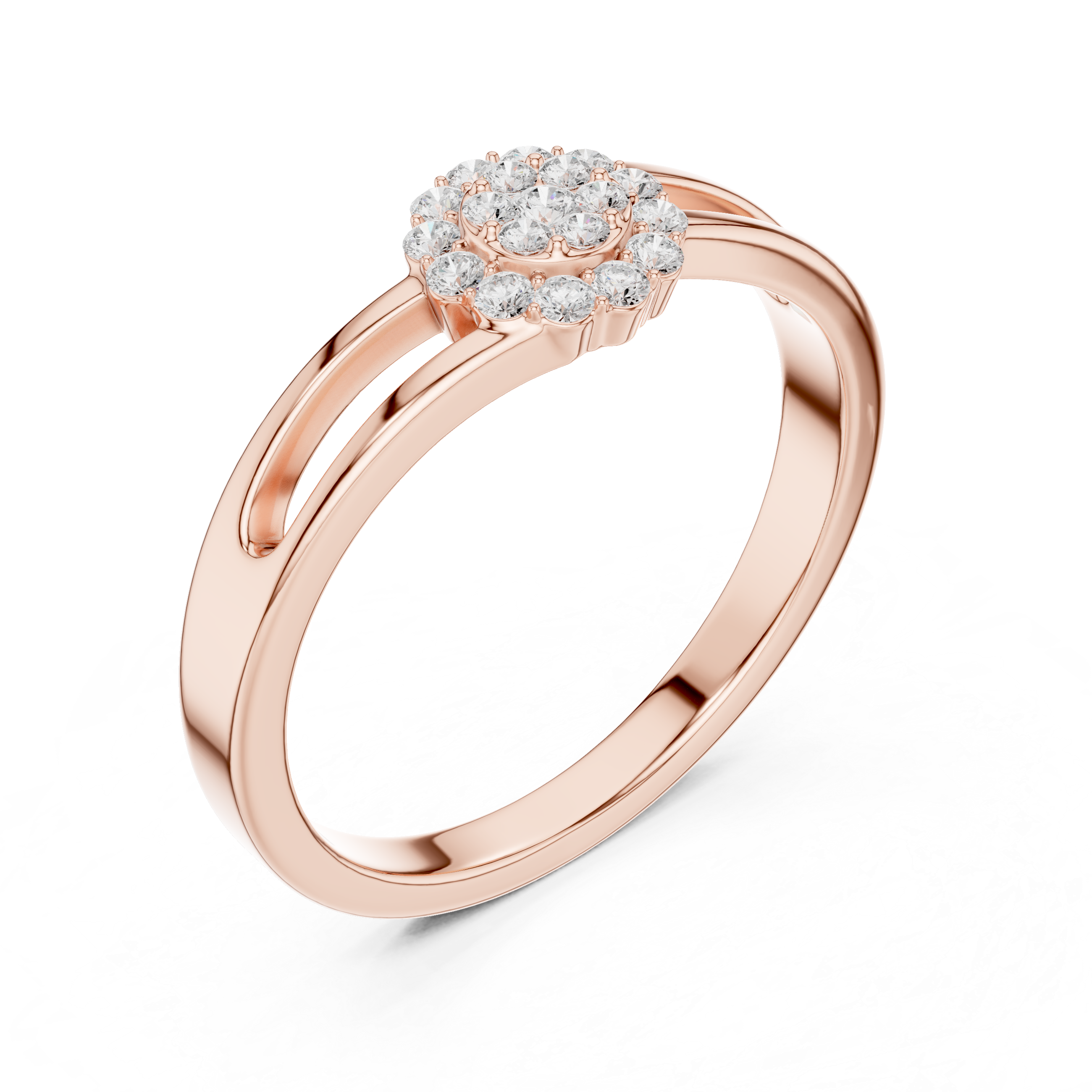 Round Diamond Cluster Engagement Ring
