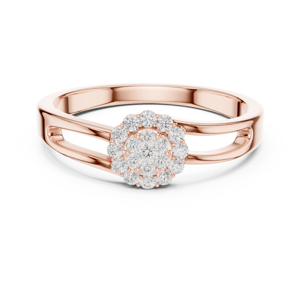Round Diamond Cluster Engagement Ring