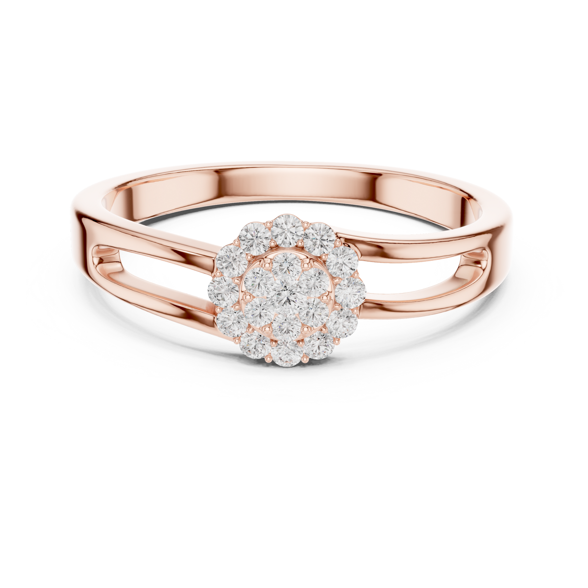 Round Diamond Cluster Engagement Ring – Style SBWR(43)-1 – view 5 of 12, lab grown diamond ring | Jewelix Atelier