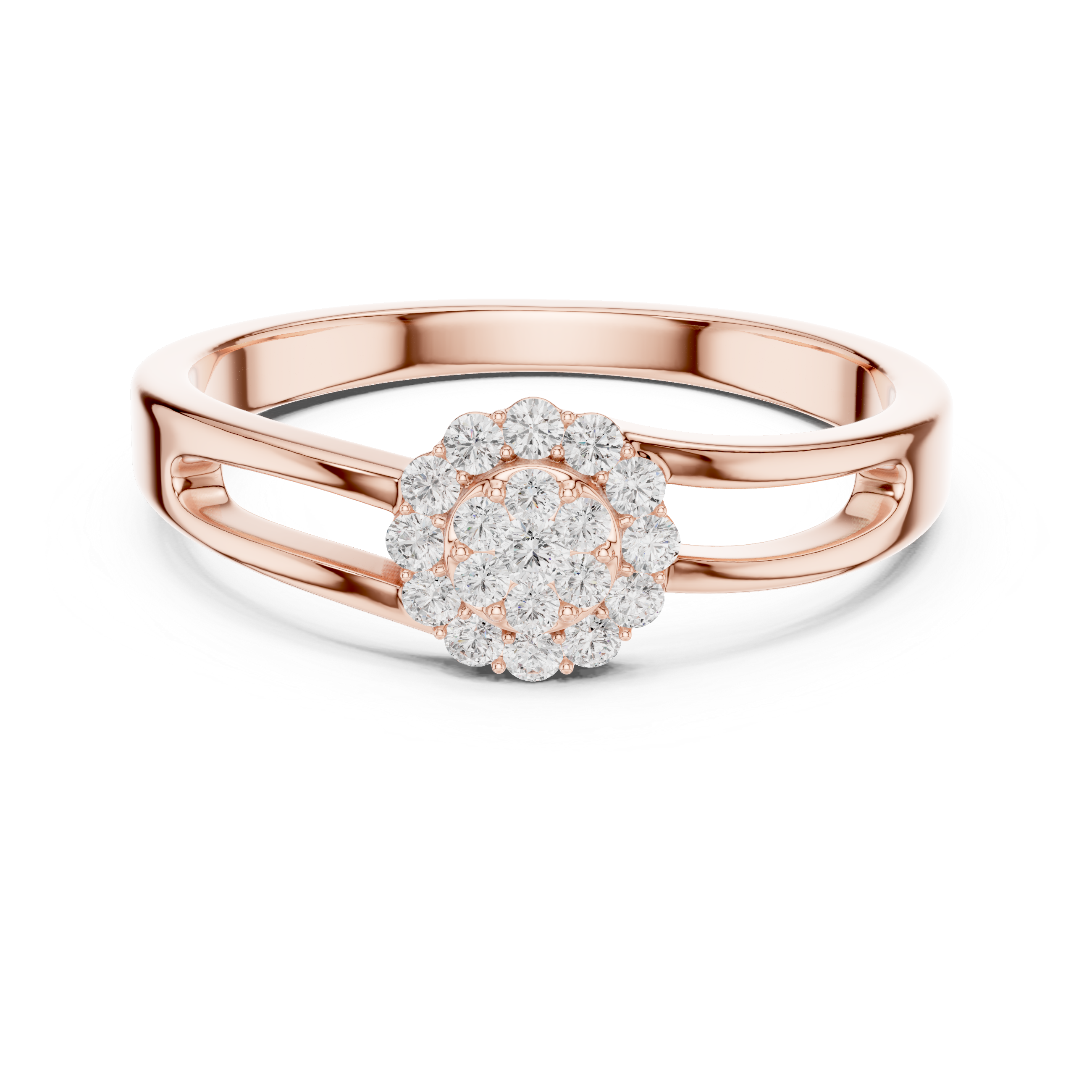 Round Diamond Cluster Engagement Ring