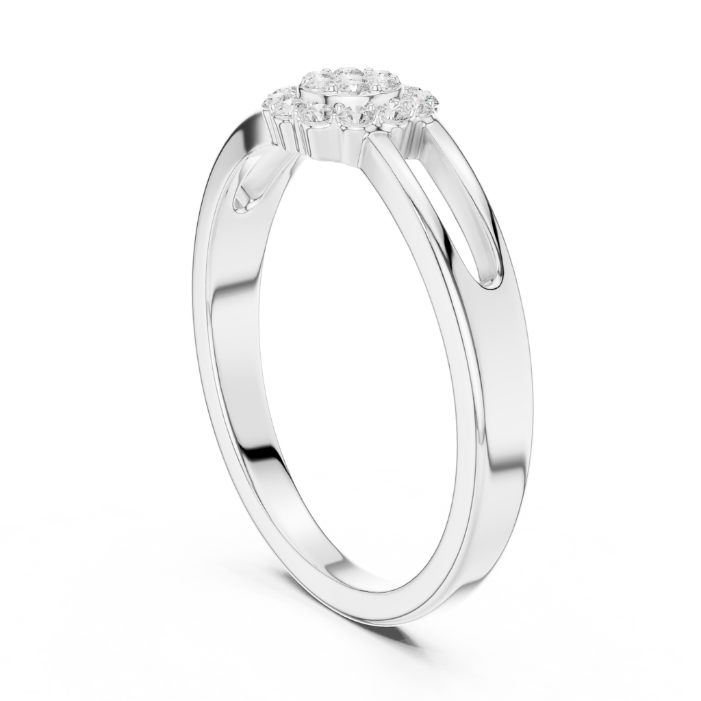 Round Diamond Cluster Engagement Ring