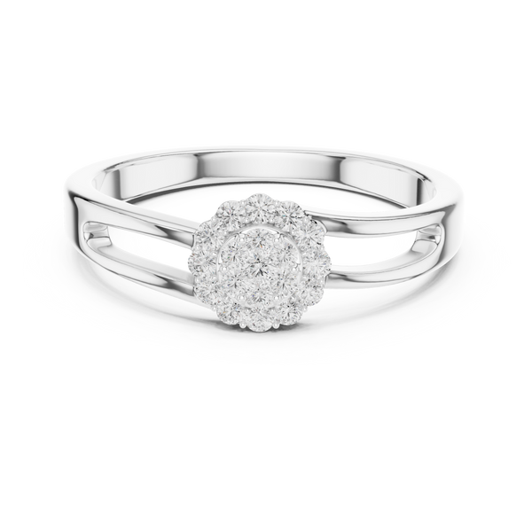 Round Diamond Cluster Engagement Ring