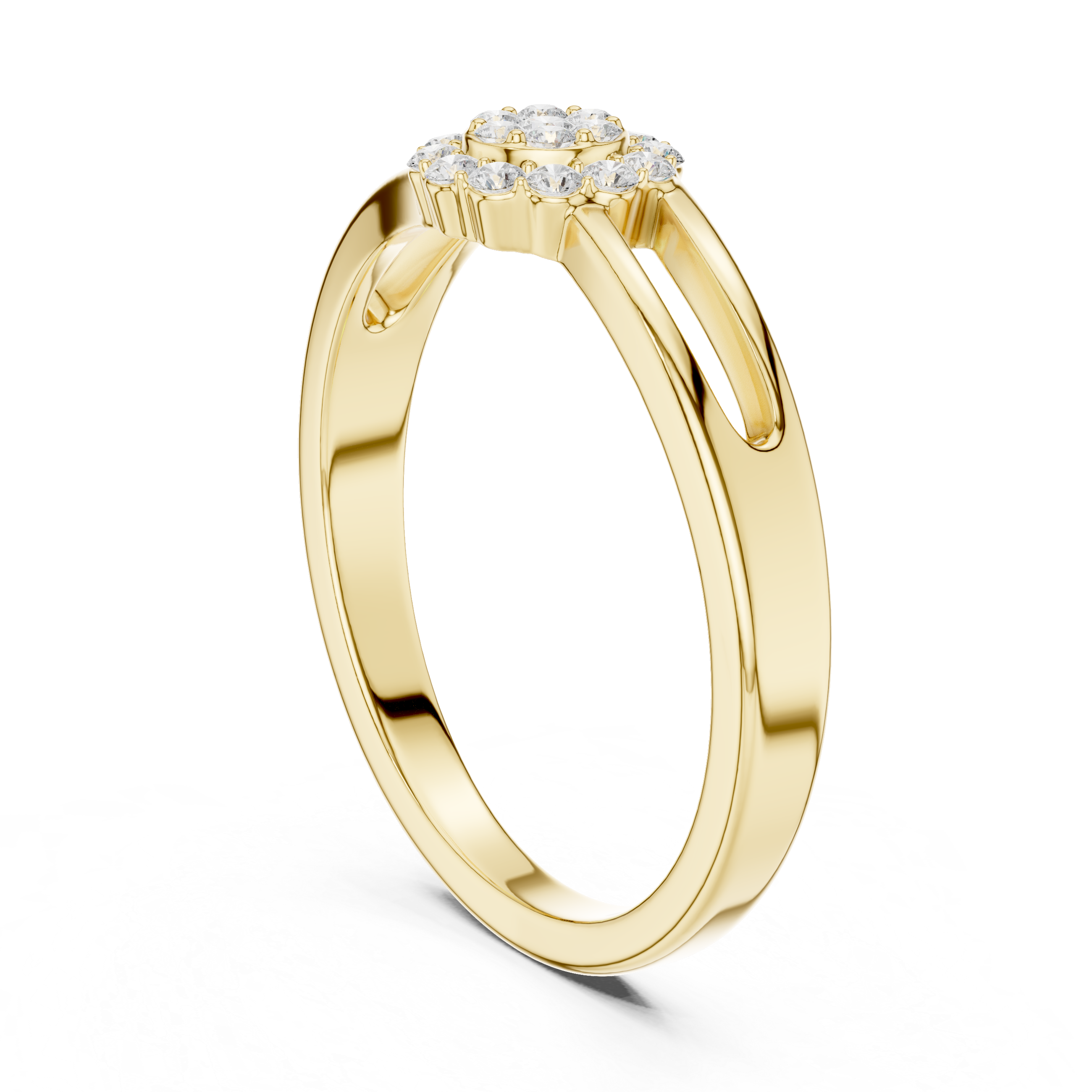 Round Diamond Cluster Engagement Ring