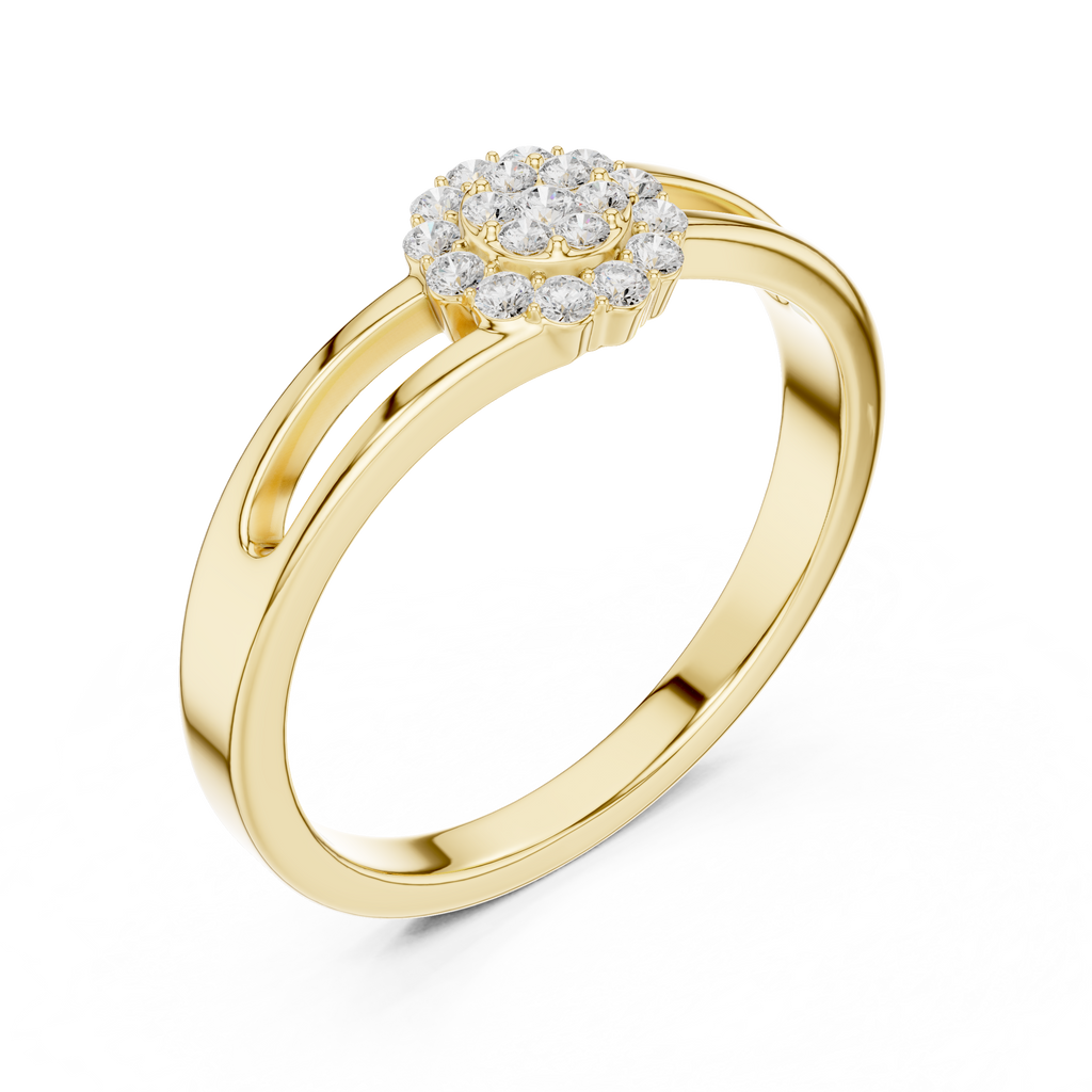 Round Diamond Cluster Engagement Ring