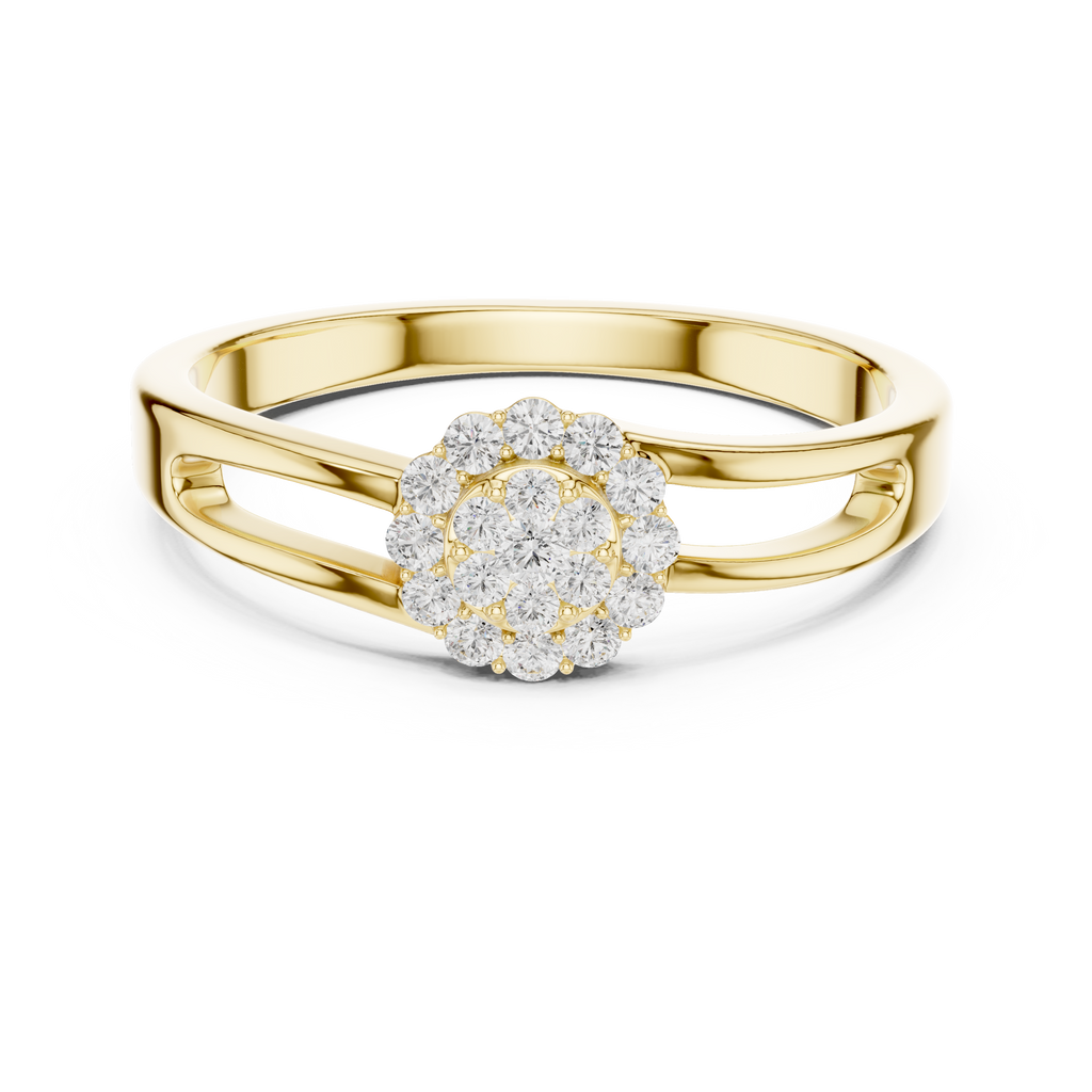 Round Diamond Cluster Engagement Ring