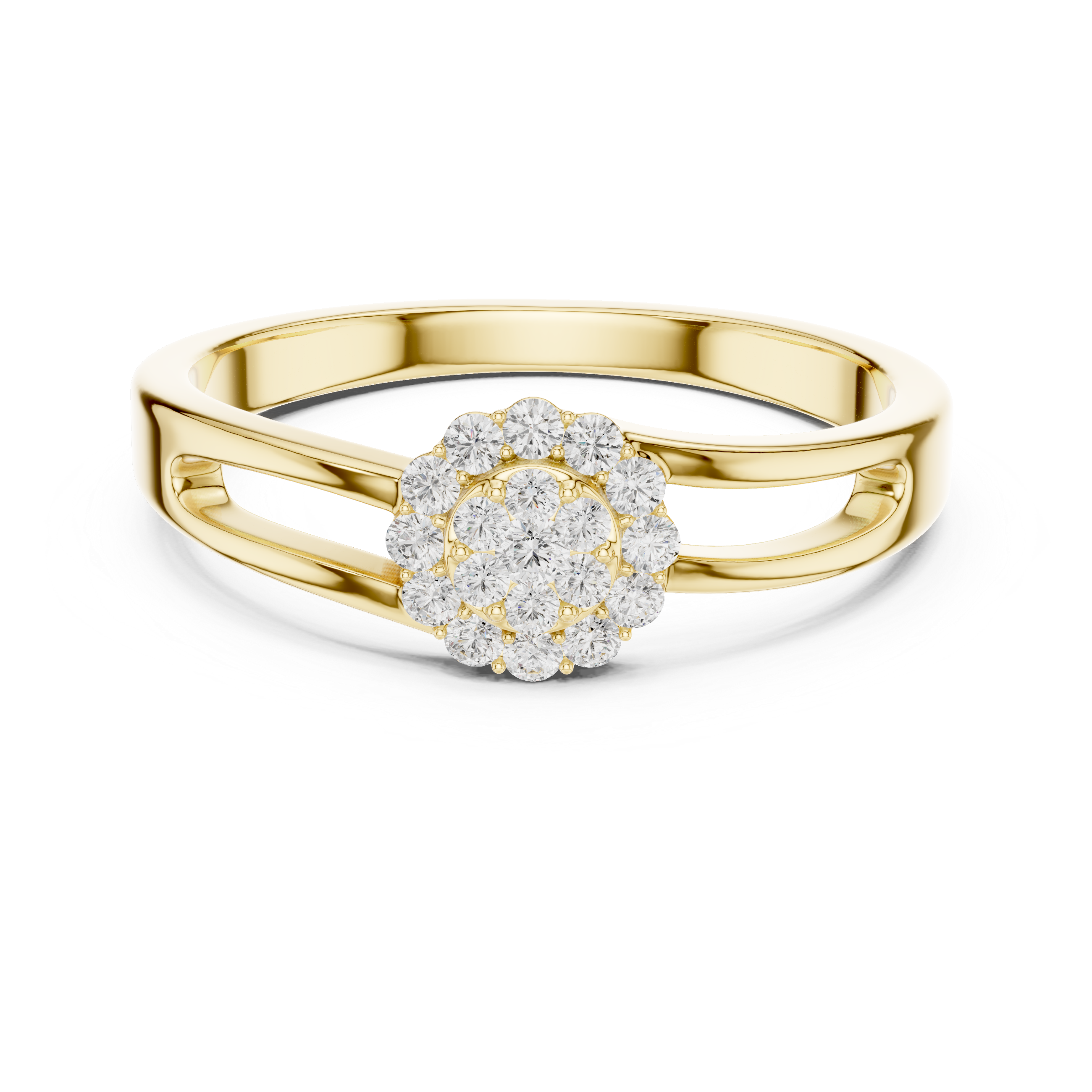 Round Diamond Cluster Engagement Ring