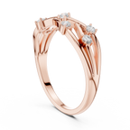 Bezel Set Diamond Criss Cross Ring