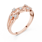 Bezel Set Diamond Criss Cross Ring