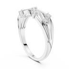 Bezel Set Diamond Criss Cross Ring