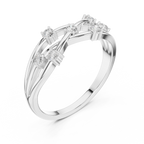 Bezel Set Diamond Criss Cross Ring