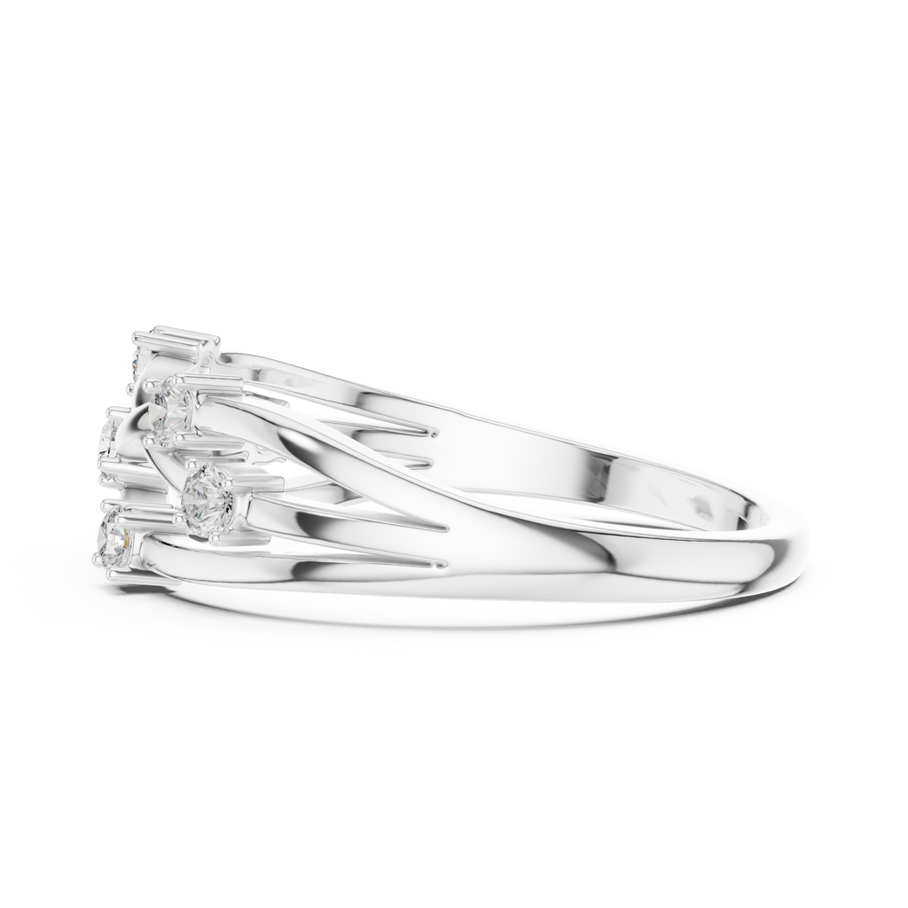 Bezel Set Diamond Criss Cross Ring