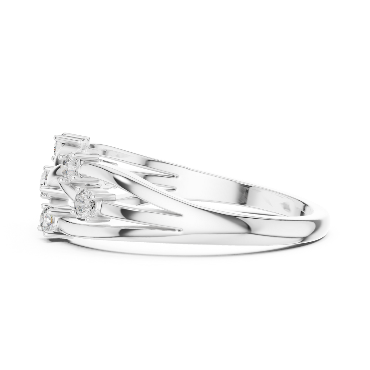 Bezel Set Diamond Criss Cross Ring – view 4 of 12, lab grown diamond ring | Jewelix Atelier