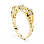 Bezel Set Diamond Criss Cross Ring