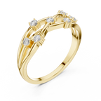 Bezel Set Diamond Criss Cross Ring