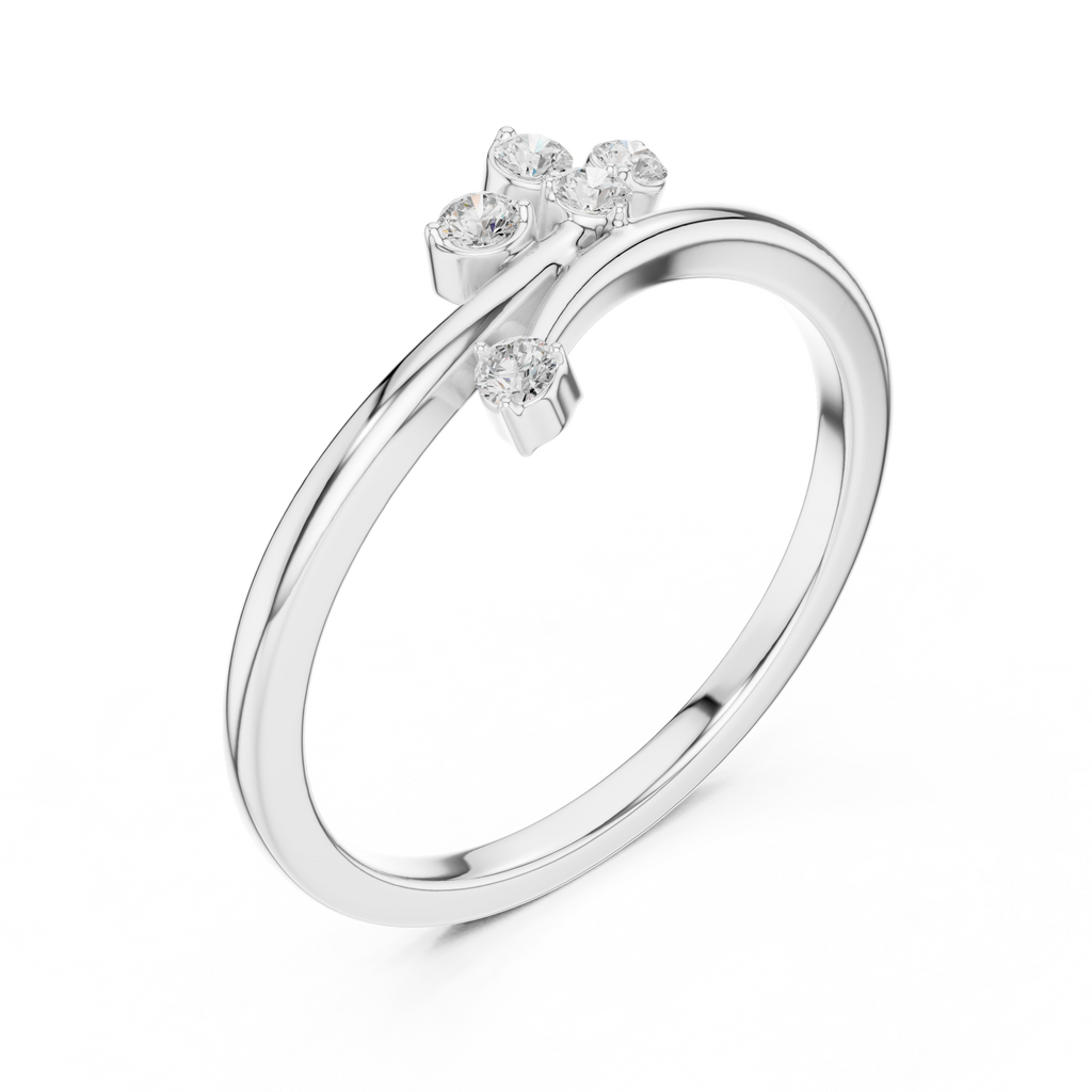 Floral Diamond Cluster Ring