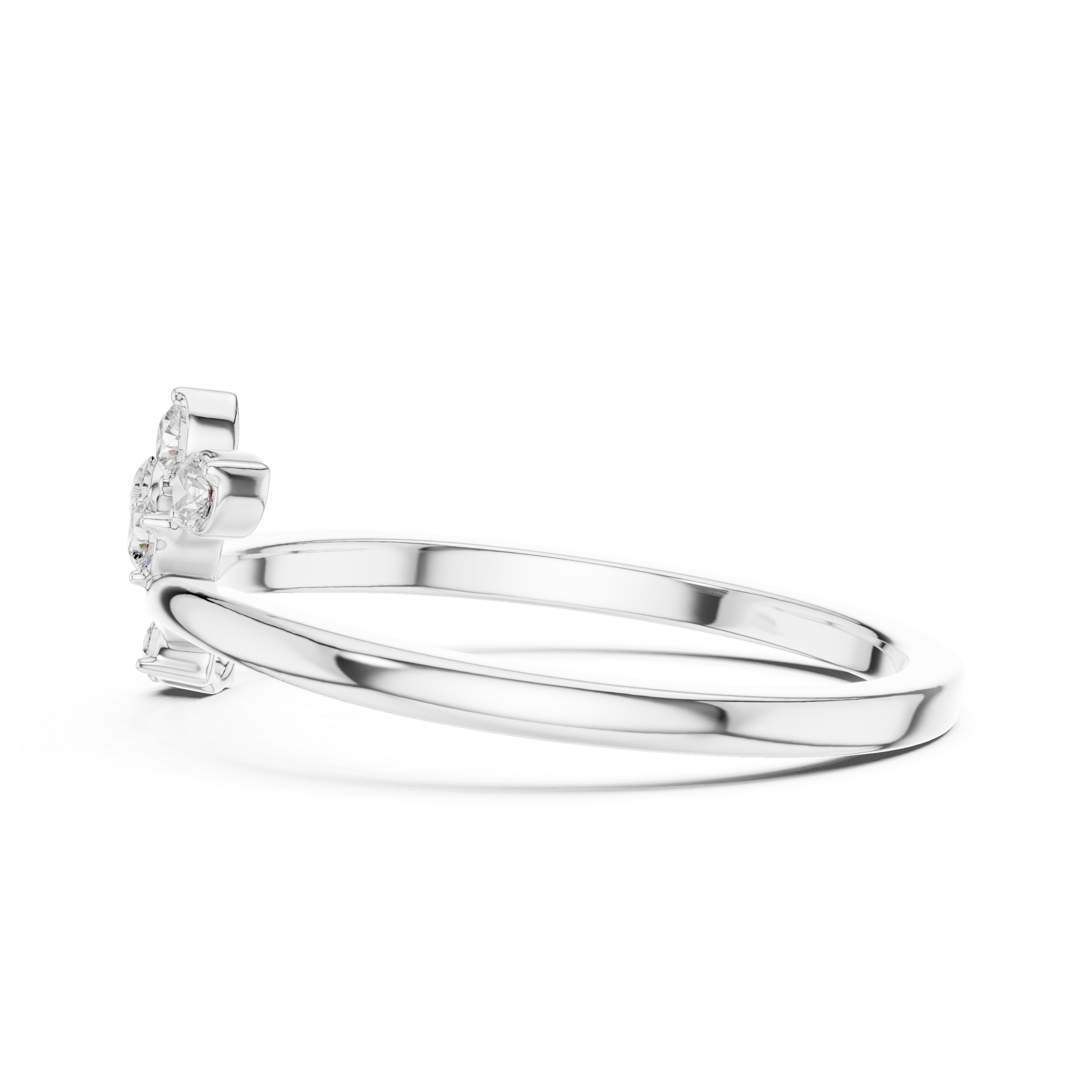 Floral Diamond Cluster Ring