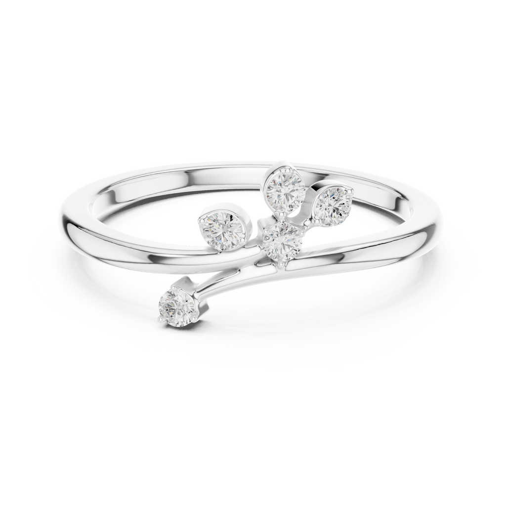 Floral Diamond Cluster Ring