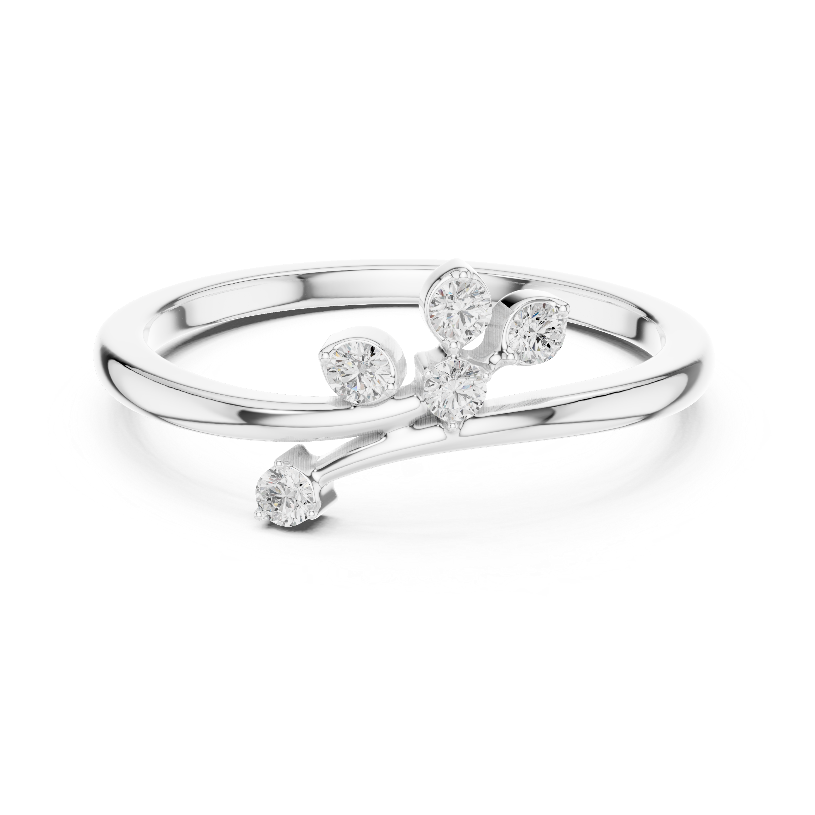 Floral Diamond Cluster Ring