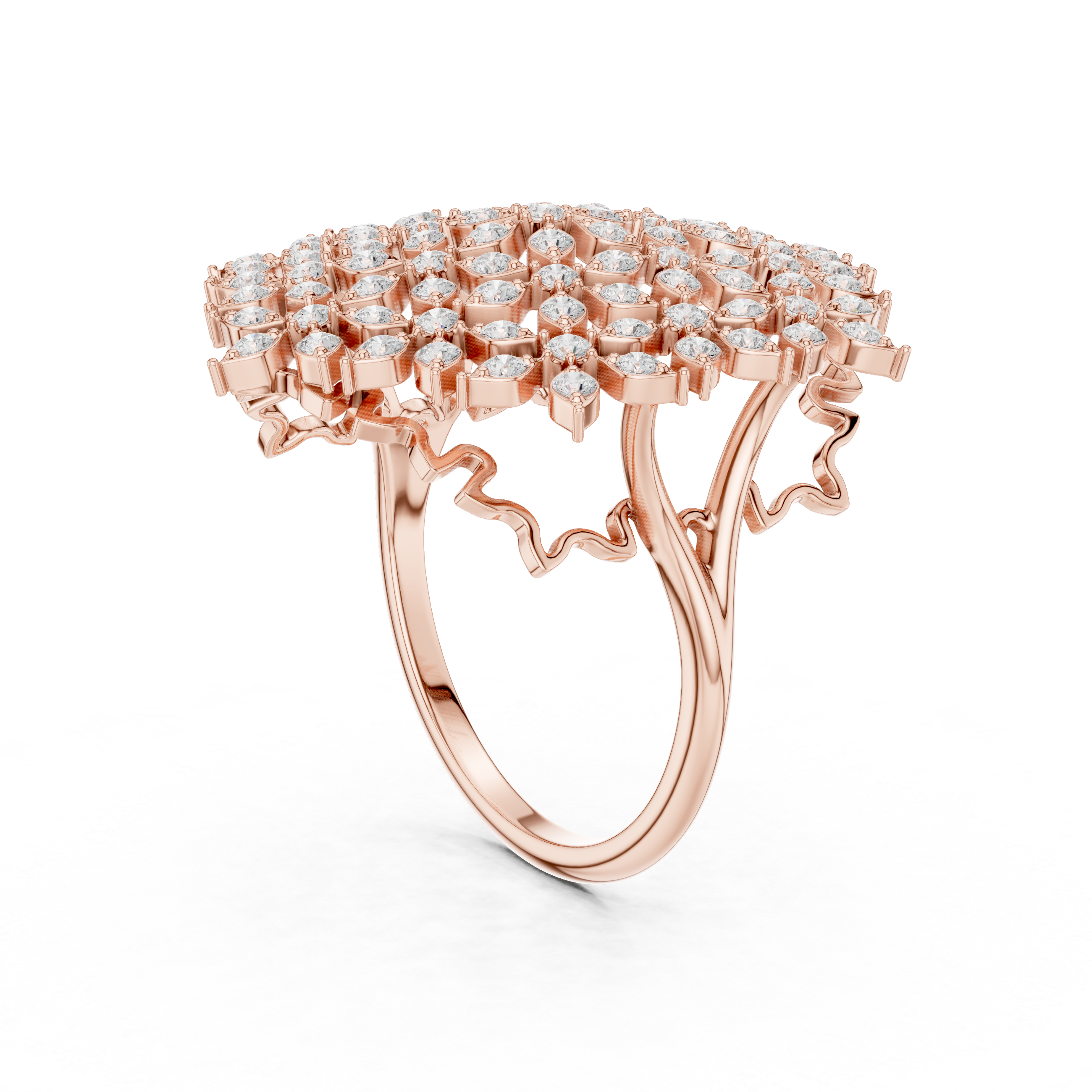 Diamond Cluster Cocktail Ring