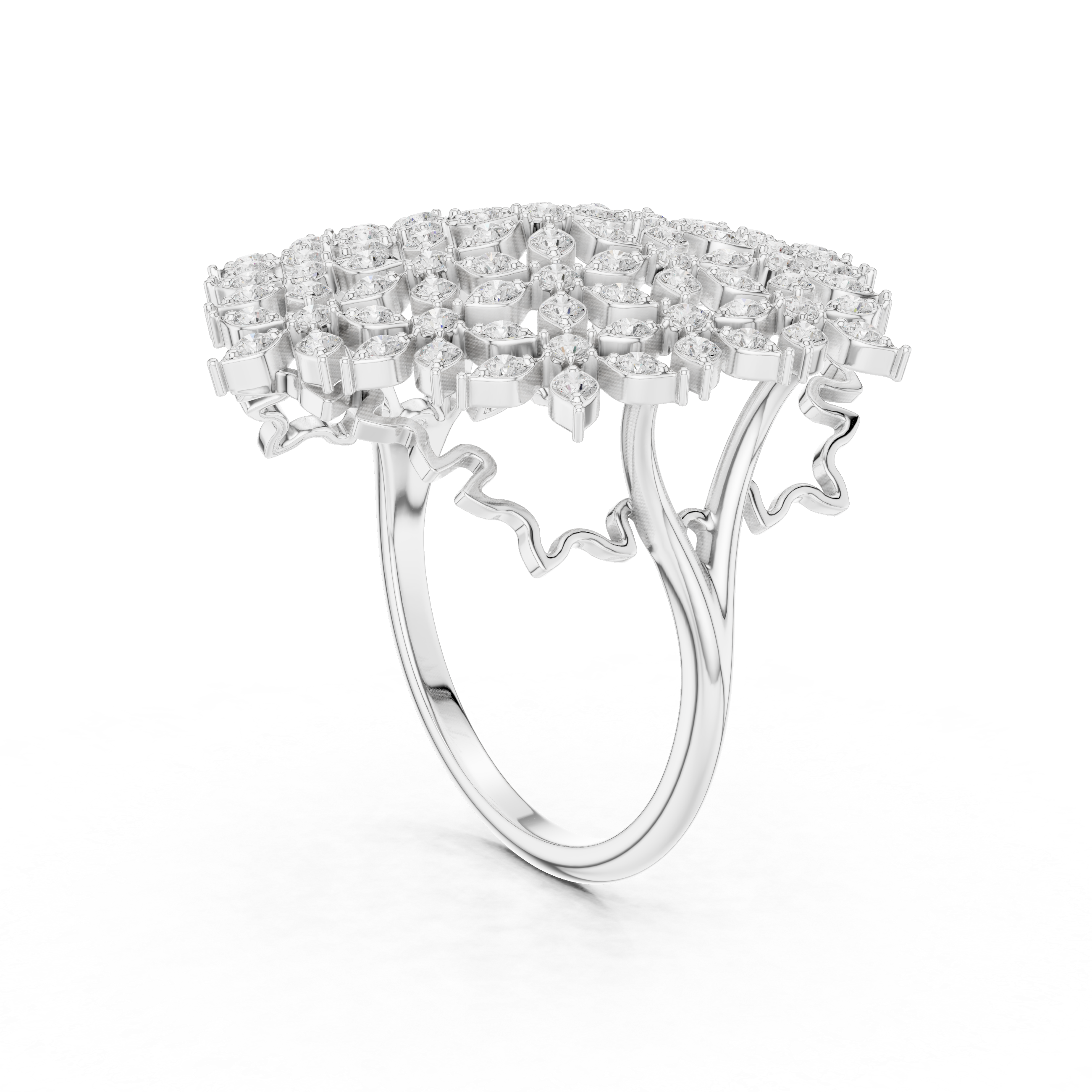 Diamond Cluster Cocktail Ring