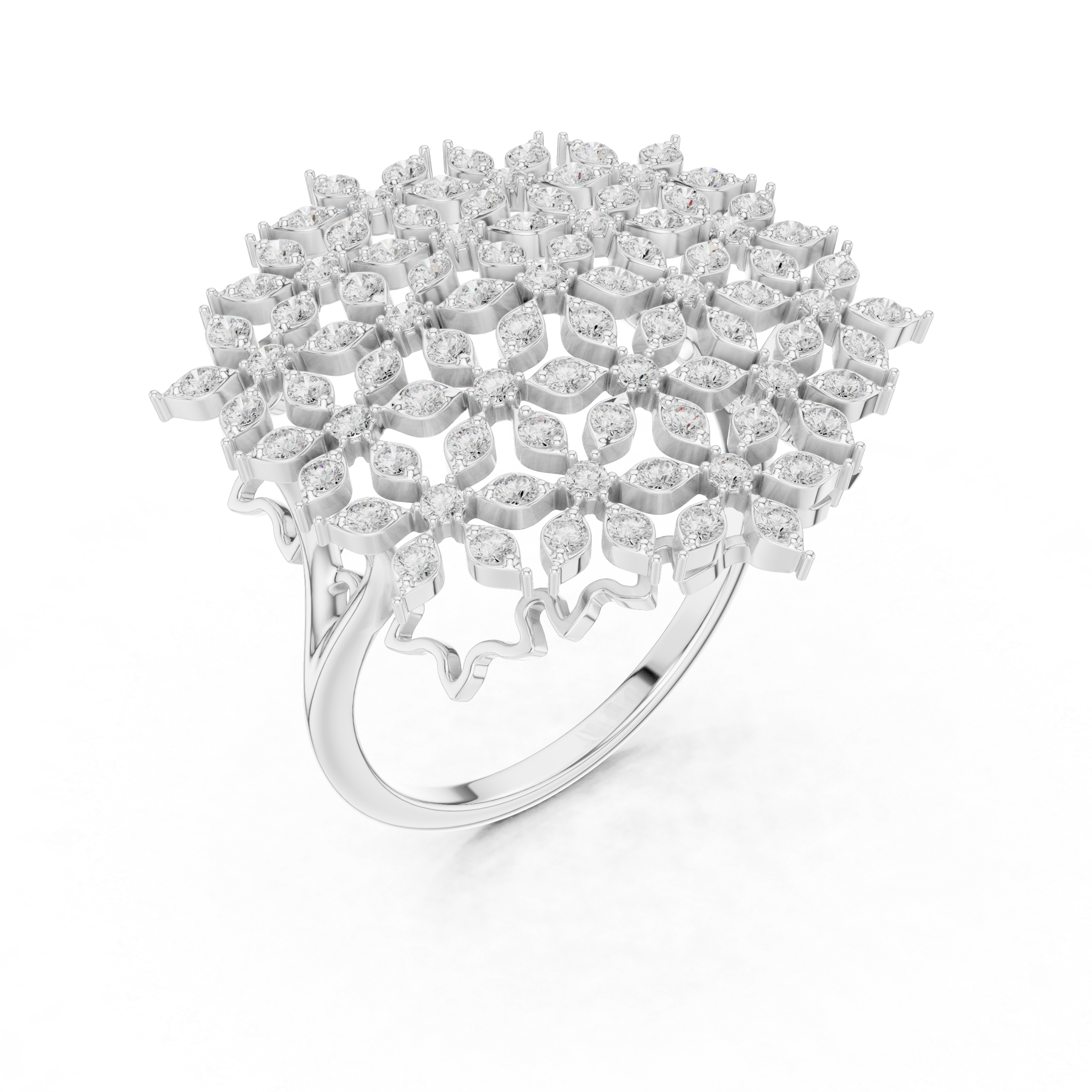 Diamond Cluster Cocktail Ring