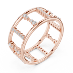 Geometric Diamond Ladder Ring