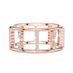 Geometric Diamond Ladder Ring