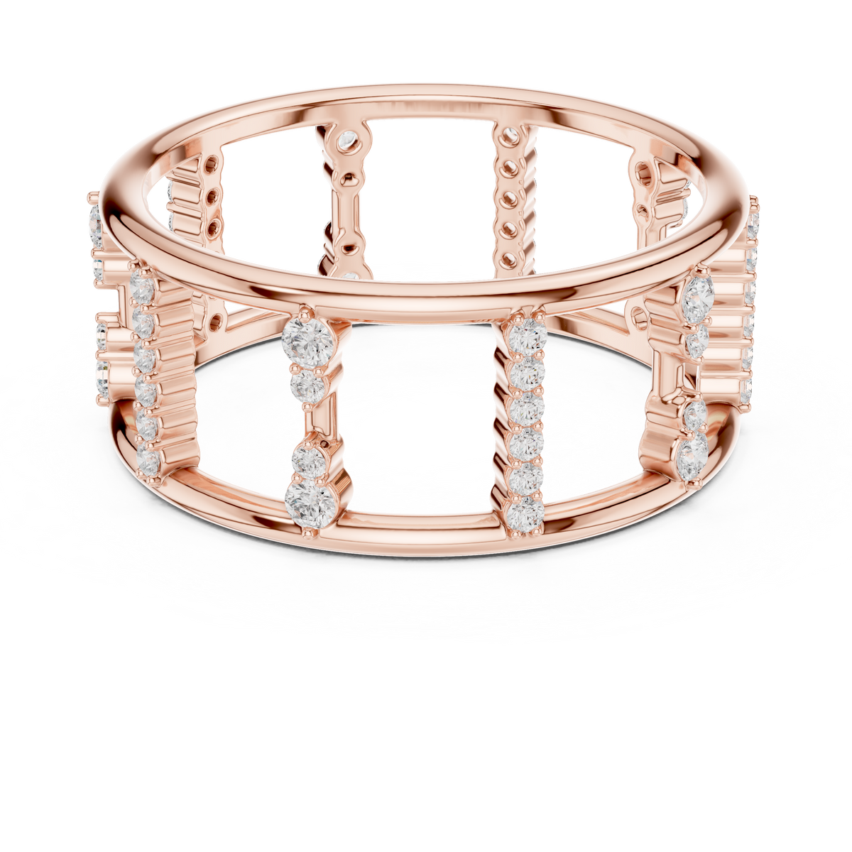 Geometric Diamond Ladder Ring – view 5 of 12, lab grown diamond ring | Jewelix Atelier