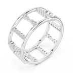 Geometric Diamond Ladder Ring