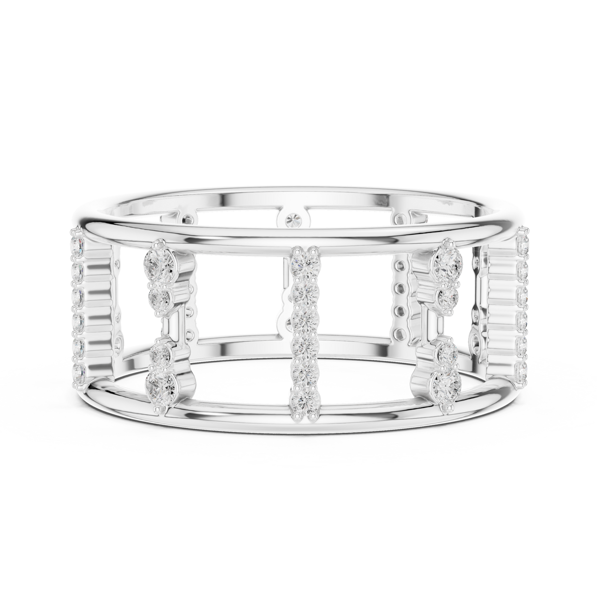 Geometric Diamond Ladder Ring – view 4 of 12, lab grown diamond ring | Jewelix Atelier