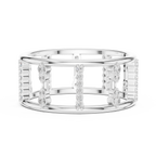 Geometric Diamond Ladder Ring