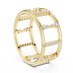 Geometric Diamond Ladder Ring