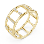 Geometric Diamond Ladder Ring