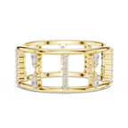 Geometric Diamond Ladder Ring