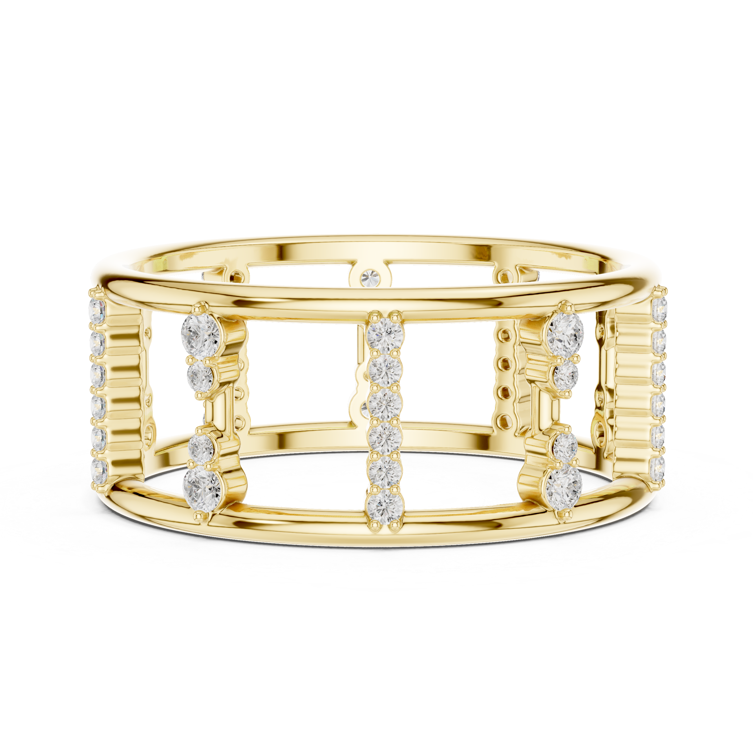 Geometric Diamond Ladder Ring