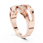 Multi-Row Pavé Diamond Crossover Ring