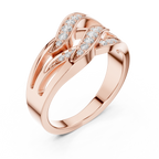 Multi-Row Pavé Diamond Crossover Ring